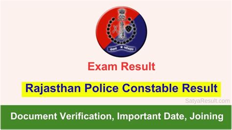 Rajasthan Police Constable Result Cbt Exam Result Score Card