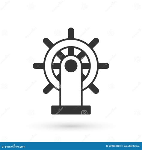 Icono Del Volante Del Buque Gris Aislado En Fondo Blanco Vector