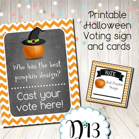 Pumpkin Carving Contest Voting Cards And Awards Digital Etsy