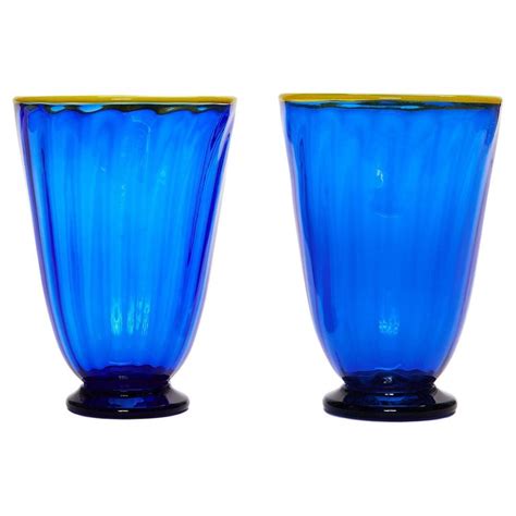 Rainbow Glass Set Of 2 Blue Murano Glass By La Doublej 100 Made In Italy For Sale At 1stdibs