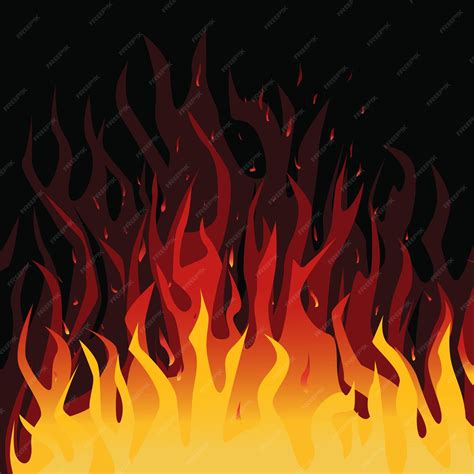 Premium Vector Fire Background Flat Style Vector Illustration Burn