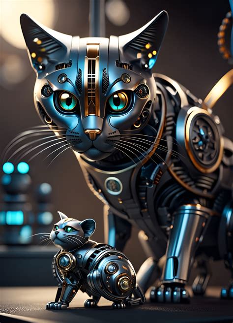 Ai Cat Teaches Her Ai Kitten To Help Humans In Catching Mice Ai Generated Artwork Nightcafe