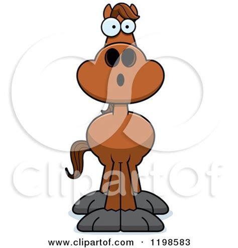 Cartoon of a Black And White Scared Horse - Royalty Free Vector Clipart ...