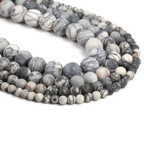 Natural Frosted Black Stripe Agates Round Loose Beads Mm