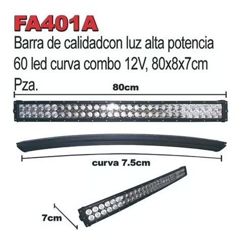 Barra Led Curva W Automotriz X X Cm Fa