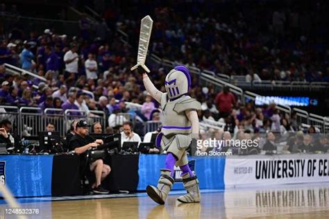 The Furman Paladins mascot during a timeout against the San Diego ...