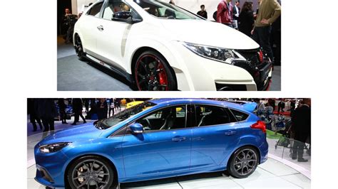 Hot Hatch Shootout Honda Civic Type R Vs Ford Focus Rs In Geneva Video Cnet