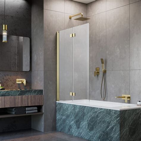 Radaway Nes Pnd I Bath Screen Brushed Gold Bathroom Store Ireland