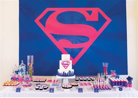 Supergirl Birthday Party In Pink And Blue Birthday Party Ideas And Themes