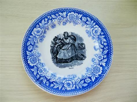 ASSIETTE ANCIENNE BF Boch Frères Keramis bleu Bossuet EUR 8 00