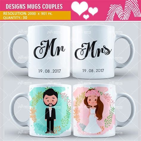 Design Sublimation Mugs Couples Design Motta