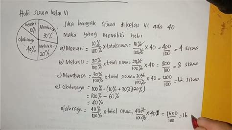 Cara Menghitung Diagram Lingkaran Persen Dan Derajat Part 1 Youtube