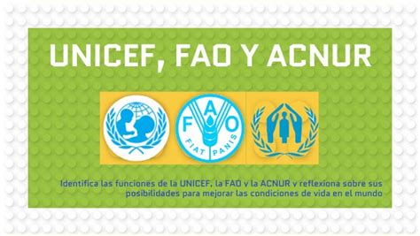 UNICEF FAO Y ACNUR