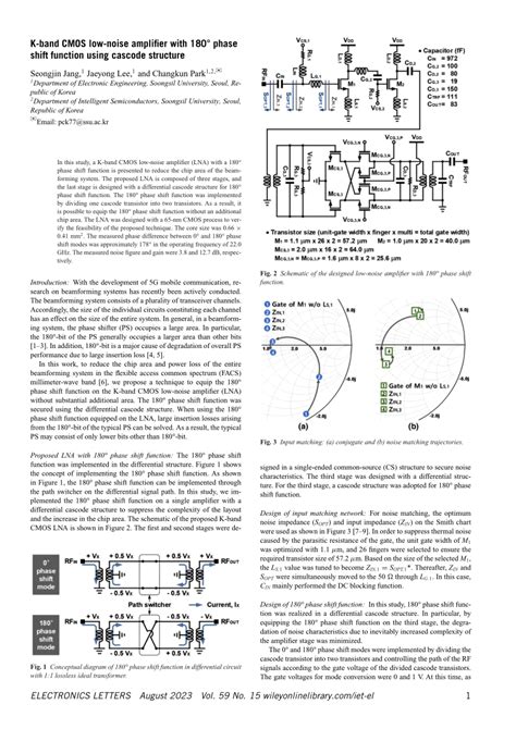 Pdf Kband Cmos Lownoise Amplifier With Phase Shift Function