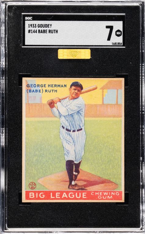 1933 R319 Goudey 144 Babe Ruth SGC NM 7 REA Archive