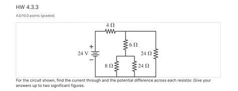 Solved 4 0 10 0 Points Graded For The Circuit Shown Find Chegg