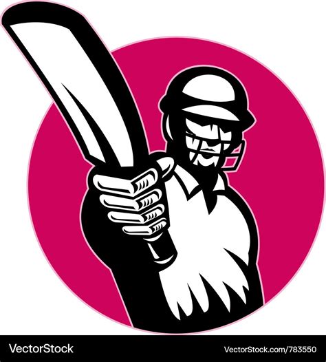 Retro Cricket Icon Royalty Free Vector Image VectorStock