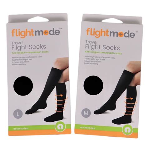 Travel Flight Socks Compression Sock Support Stocking Reduce Swelling 2 Pairs Ebay