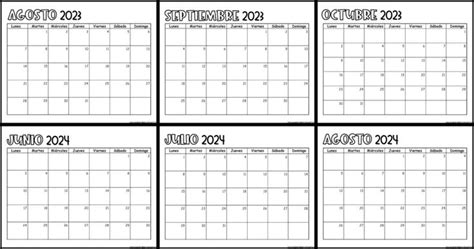 CALENDARIO MINIMALISTA PARA RELLENAR 2023 2024 En 2023 Calendario