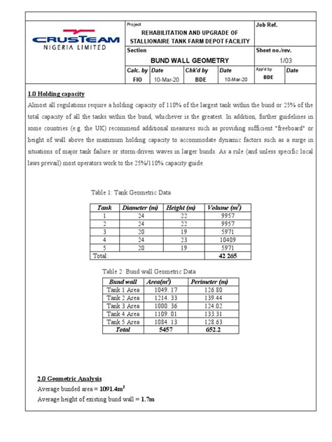 Bund Wall Analysis 01 | PDF | Civil Engineering | Nature