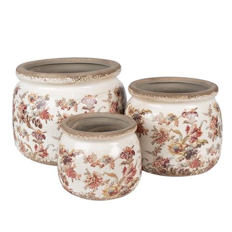 Clayre Eef Blumentopf Rosa Beige Keramik Er Set