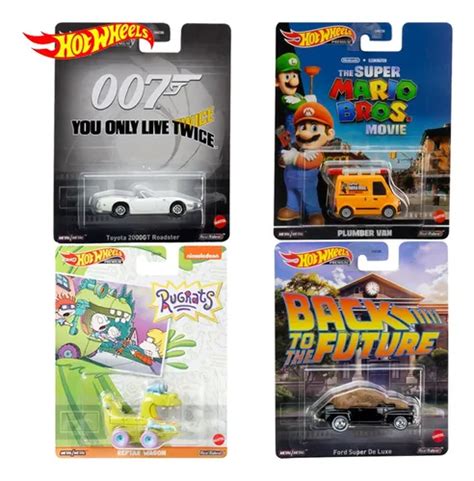 Set 4 Carros Hot Wheels Mix Mario Bros Plumber Van 007 Parcelamento Sem Juros