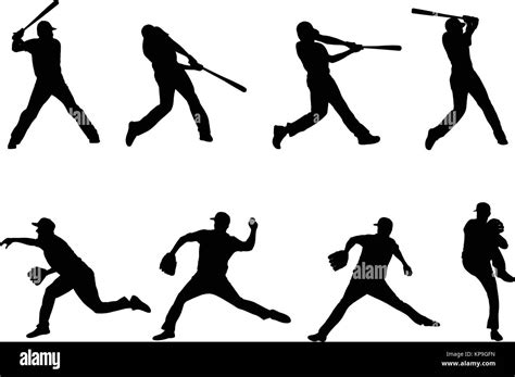 Softball Silhouetten Stock Vektorgrafiken Kaufen Alamy