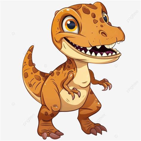 Cartoon Raptor Dinosaur Isolated Comical Character Cartoon Raptor