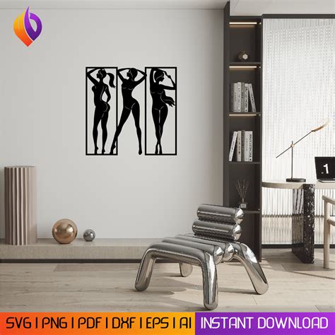 Hot Woman Pose Laser Cut Svg Dxf Files Wall Sticker Engraving Decal Silhouette Template Cnc