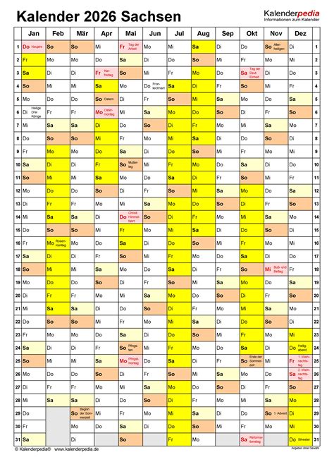 Kalender Sachsen Ferien Feiertage Word Vorlagen