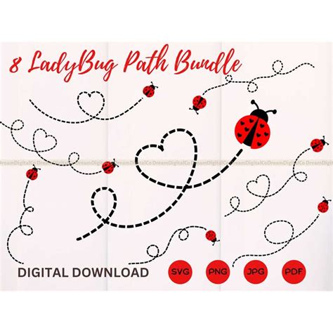 Ladybug Path Svg Layered Ladybug Bundle Svg Files Ladybug Inspire