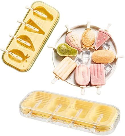 Ice Pop Molds 2 Sets Frozen Silicone Popsicle Mold Ice Cream Popsicle