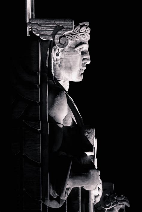 Majestic Art Deco Guardian Of Traffic Black And White