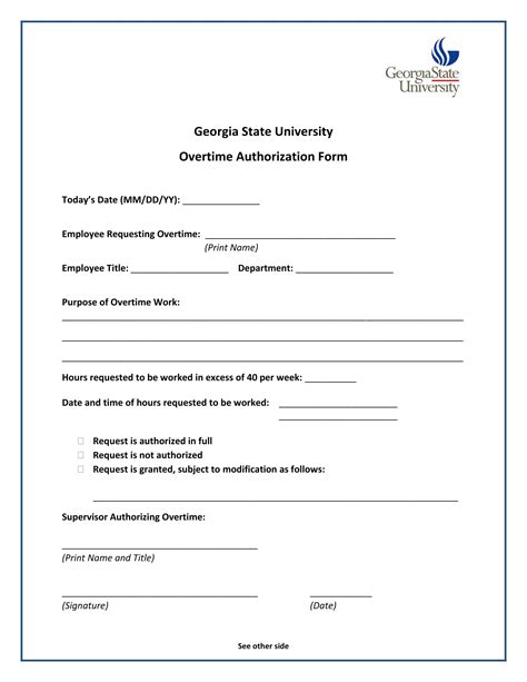 FREE 15 Overtime Authorization Forms In Excel PDF MS Word