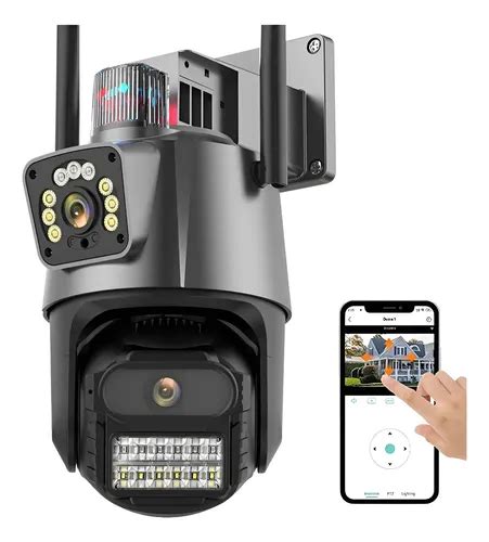 Camera De Segurança Wifi 360 Externa - Câmera De Segurança Wifi Externa Dupla Ip66 360 C/ Detecção Preto ...
