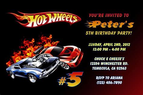 Hot Wheels Birthday Party Invitations Download Hundreds Free