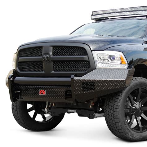 Fab Fours® - Ram 1500 2013-2017 Black Steel Full Width Front HD Bumper