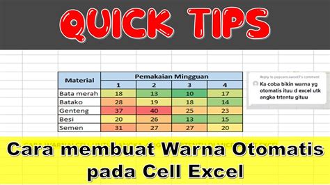 Cara Membuat Warna Otomatis Pada Cell Excel YouTube