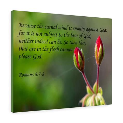 Scripture Walls Carnal Mind Romanss 8 7 8 Bible Verse Canvas Christian