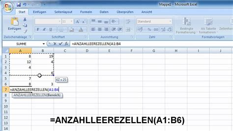 Weitere Excel Funktionen Anzahlleerzellen Youtube