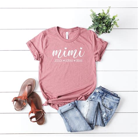 Personalized Mimi Shirt Mimi Shirts With Grandkids Names Etsy