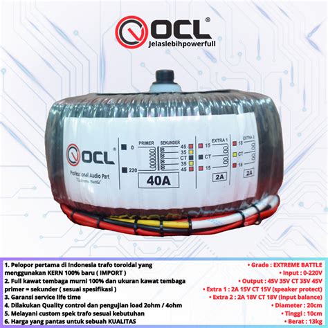 Jual Trafo Toroid Donat OCL 40A CT 45V 35V EXTREME BATTLE Shopee