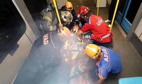 Metroda nefes kesen tatbikat Türkiye Afyon Haber