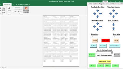 Excel Adres Etiket G Rsel Tasarim Program Youtube