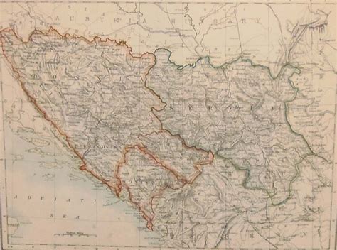 Antique Map Bosnia Serbia Montenegro | Antico Gallery