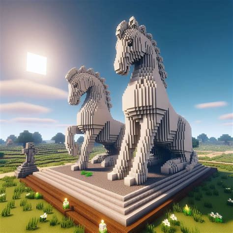 Horse Statue en 2024 | Casas minecraft, Minecraft, Casas