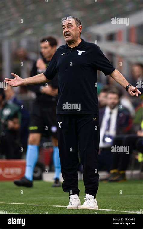 Maurizio Sarri Head Coach Of Ss Lazio Gestures During The Serie A