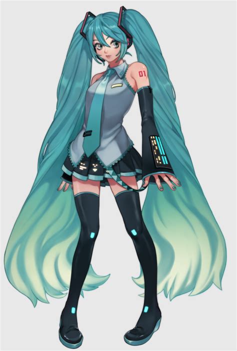 Safebooru 1girl Aqua Eyes Aqua Hair Bangs Bare Shoulders Belt Black Legwear Black Skirt Boots