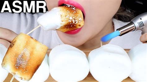 Asmr Torch Roasted Giant Marshmallows Eating Sounds Mukbang