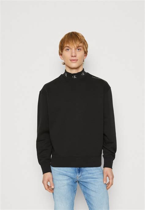 Calvin Klein Jeans Logo Mock Neck Sweatshirt Ck Blackschwarz Zalandoat